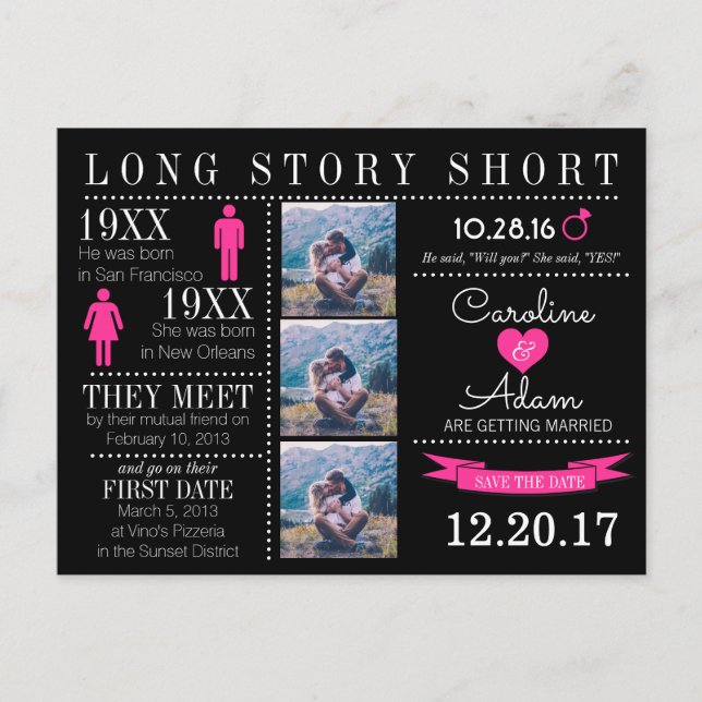 Timeline Save the Date Post Card (Front)