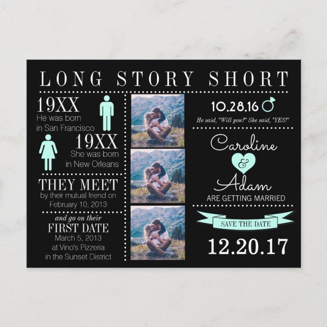 Timeline Save the Date Post Card (Front)