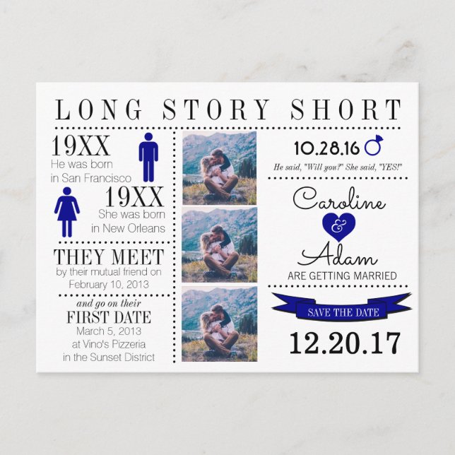 Timeline Save the Date Post Card (Front)