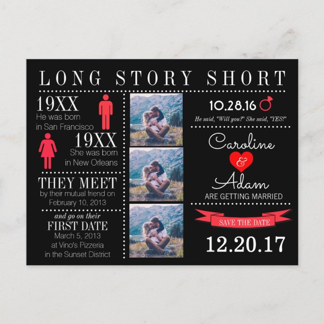 Timeline Save the Date Post Card (Front)