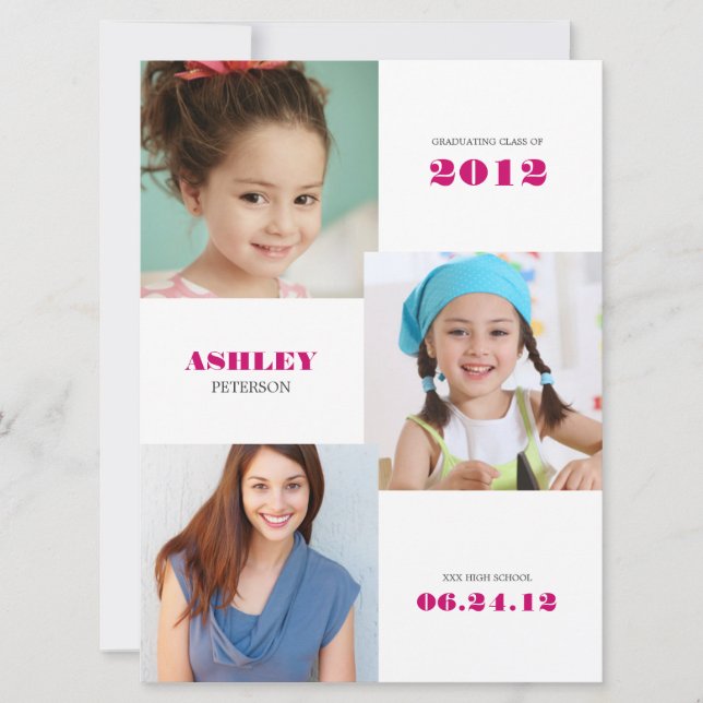 Timeline XL Photo Graduation Announcement (Front)