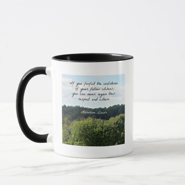 Timely Quote by Abraham Lincoln Mug (Left)