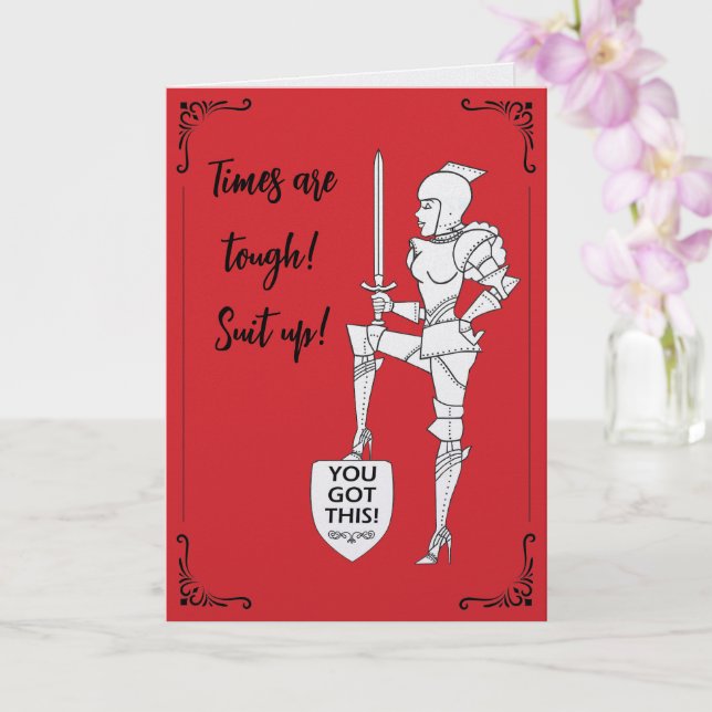 "Times Are Tough - Suit Up!"  Card (Orchid)