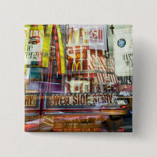 Times Square at Twilight 2 Inch Square Button