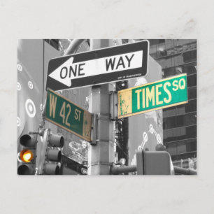 Times Square B&W Postcard