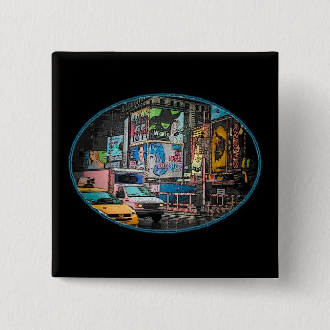Times Square Billboards Button (Front)