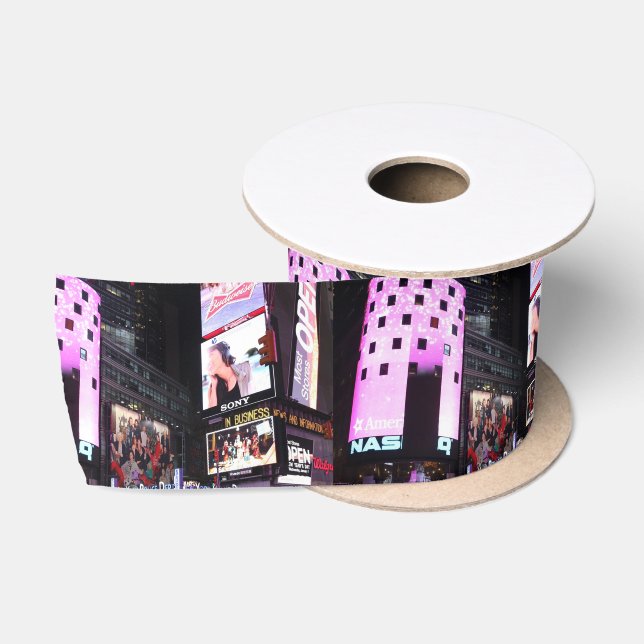 Times Square in New York City (pink) Satin Ribbon (Spool)