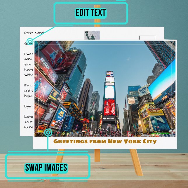 Times Square in New York City Postcard (Please enjoy our New York City postcard)