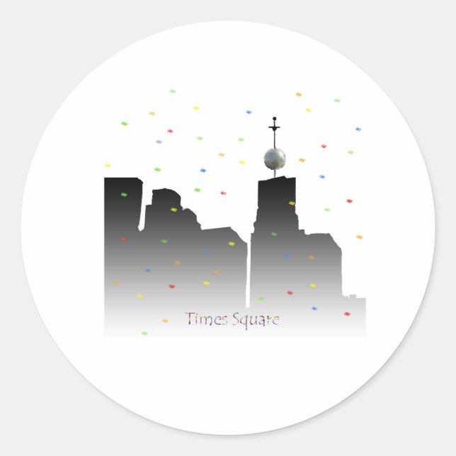 times square new years classic round sticker (Front)