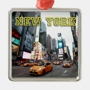 Times Square New York City USA Metal Ornament