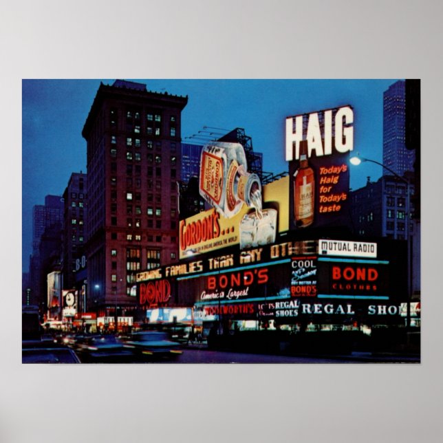 Times Square, New York City Vintage Poster (Front)