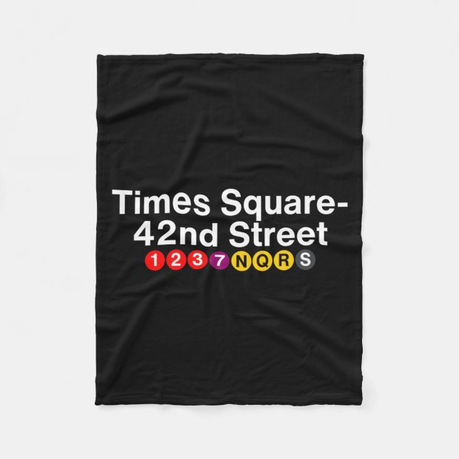 Times Square New York Subway Station Signs, Nyc Tr Fleece Blanket (Front)