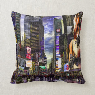 Times Square Photo in HDR Throw Pillow