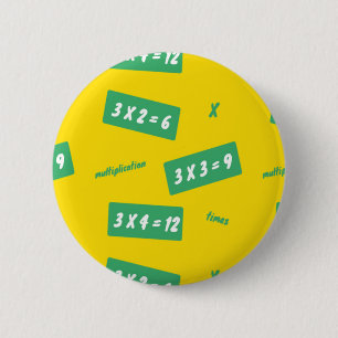 Times three yellow learning 2 inch round button