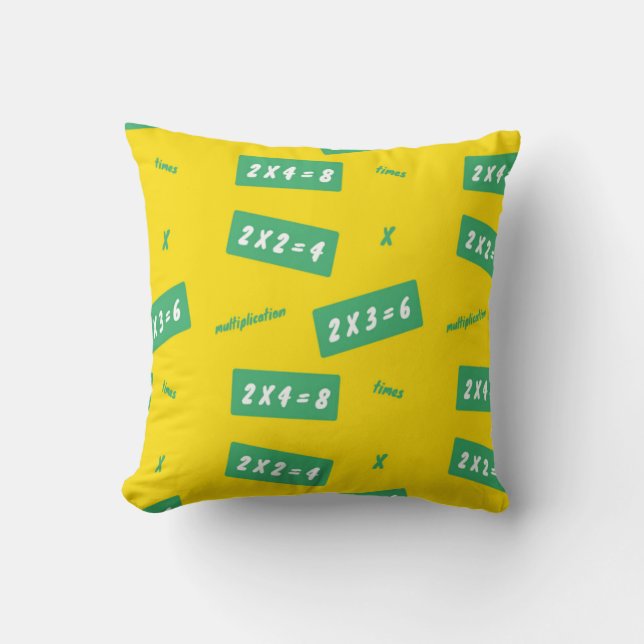 Times two yellow learning throw pillow (Front)