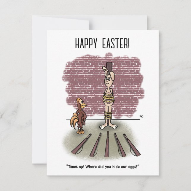 Time's Up Easter Flat Card (Front)