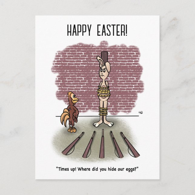 Time's Up Easter Postcard (Front)