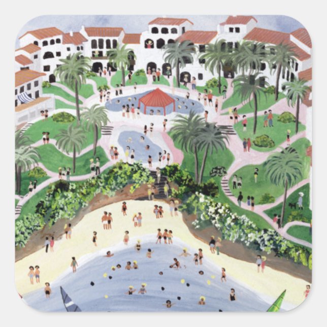 Timeshare Temptation 1990 Square Sticker (Front)