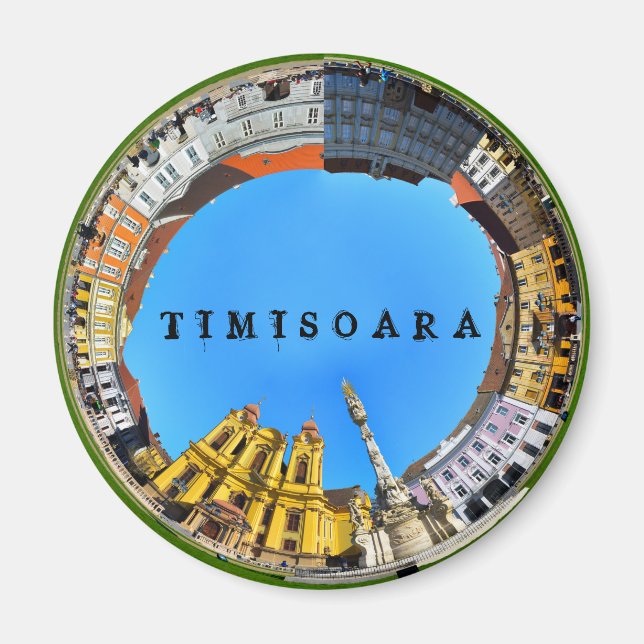 timisoara city romania union square panorama piata magnet (Front)