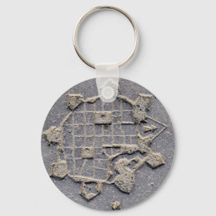 Timisoara Romania citadel map paving stone ancient Keychain