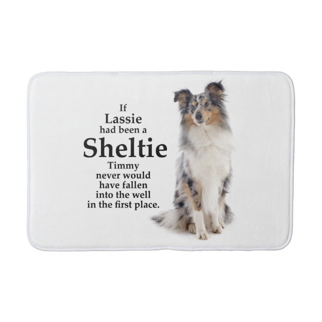 Timmy's Blue Merle Sheltie Bath Mat (Front)