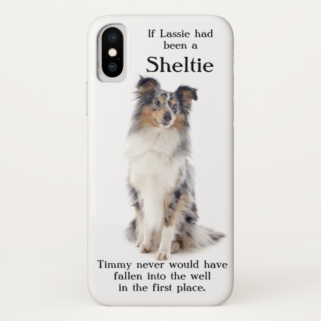 Timmy's Blue Merle Sheltie iPhone X Coque (Dos)