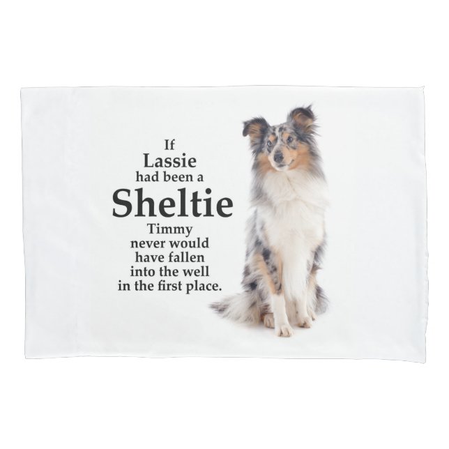 Timmy's Blue Merle Sheltie Pillowcase (Front)