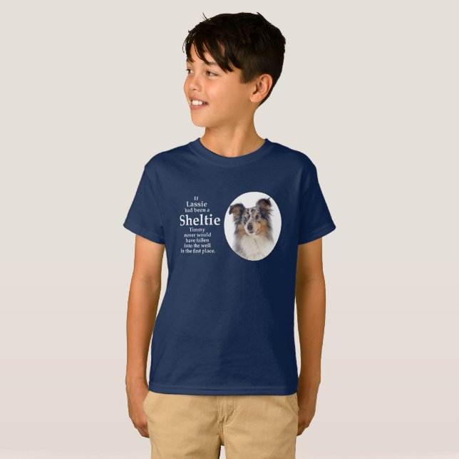 Timmy's Blue Merle Sheltie T-shirt (Front Full)