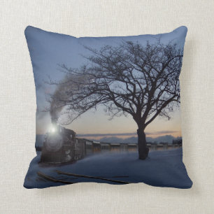 "Timmy's Christmas Train" Throw Pillow
