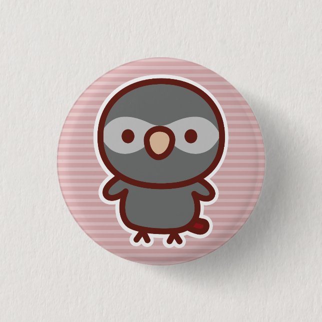 Timneh African Grey Parrot 1 Inch Round Button (Front)
