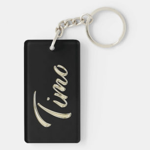 Timo Name whitegold key trailer Keychain