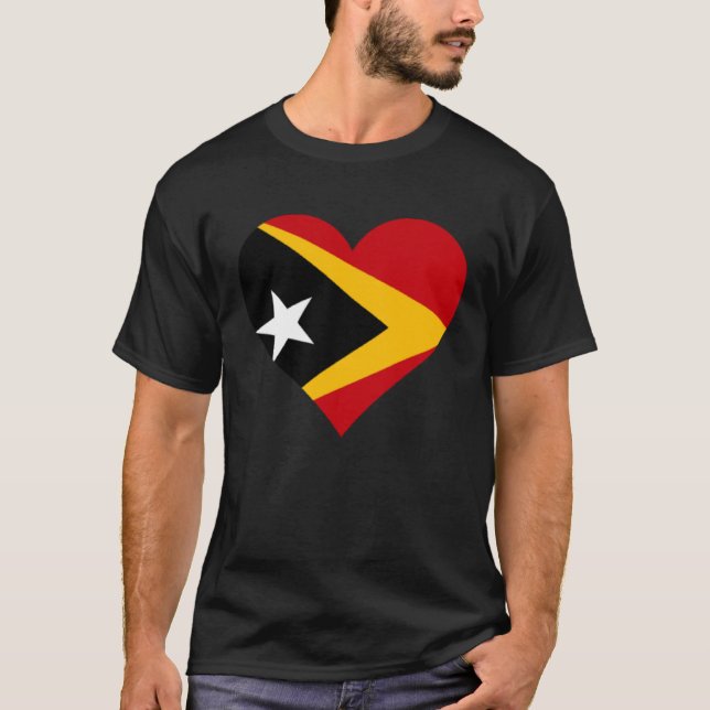 Timor-Leste Flag Heart Timor-Leste Gifts Love Timo T-Shirt (Front)