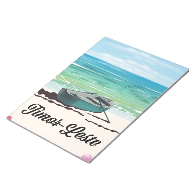 Timor-Leste retro travel poster. Notepad (Angled)