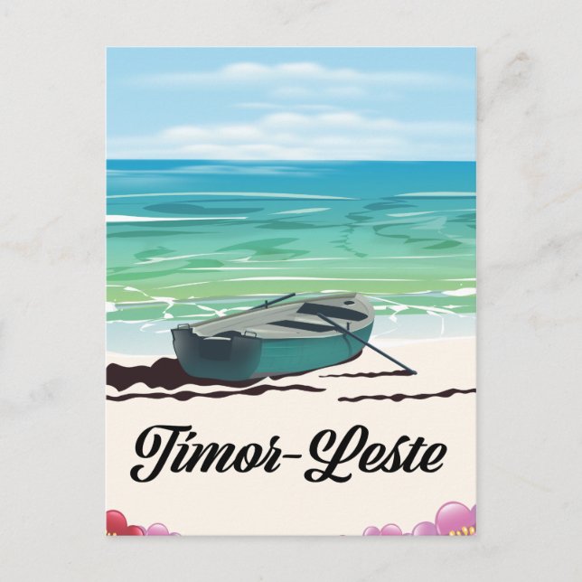 Timor-Leste retro travel poster. Postcard (Front)