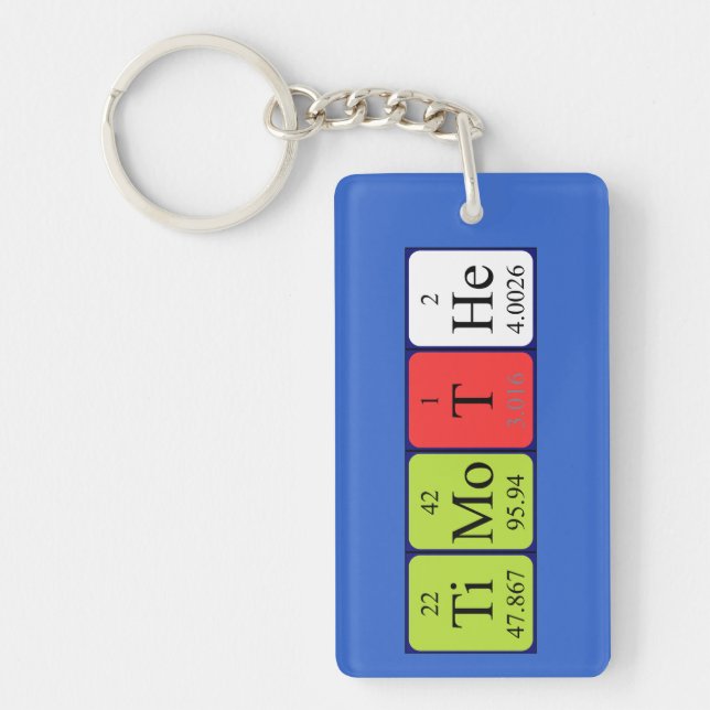 Timothe periodic table name keyring (Front)