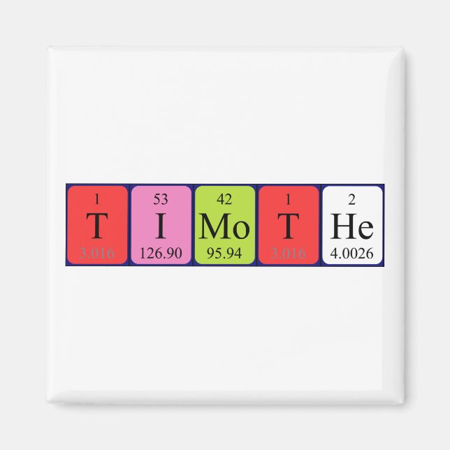Timothe periodic table name magnet (Front)