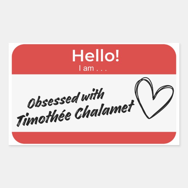 timothée chalamet nametag sticker (Front)
