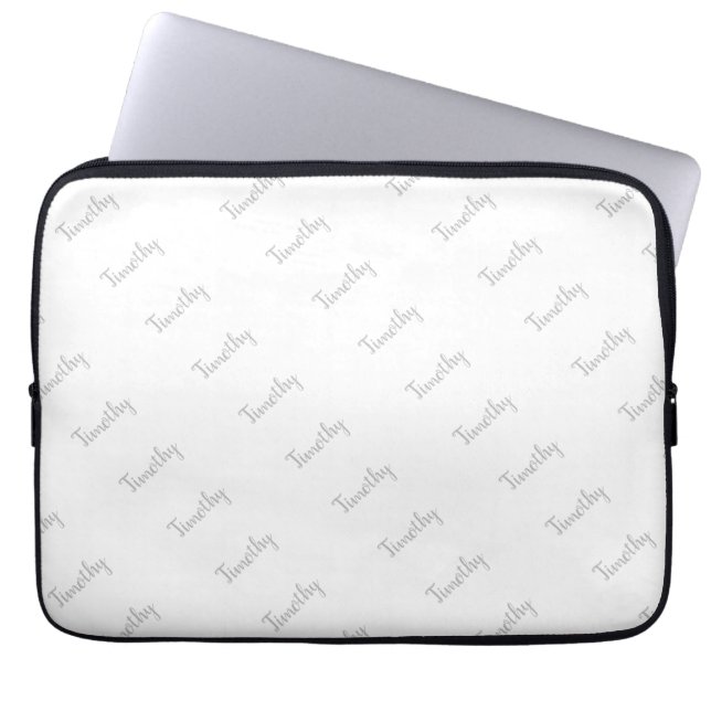 Timothy Name In Light Gray, Laptop Sleeve (Front)