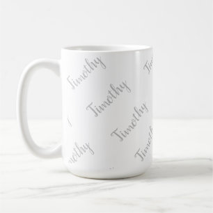 Timothy Name In Light Grey, Coffee Mug