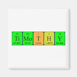 Timothy periodic table name magnet