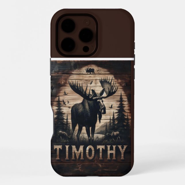 Timothy's Moose Wood Sign iPhone Case (Back)