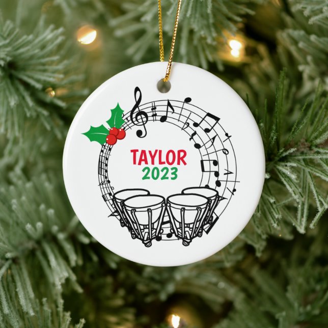 Timpani Marching Band Ornement de Noël (Arbre)