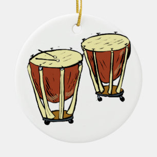 Timpani Two With Mallets Graphic Image Ceramic Ornament