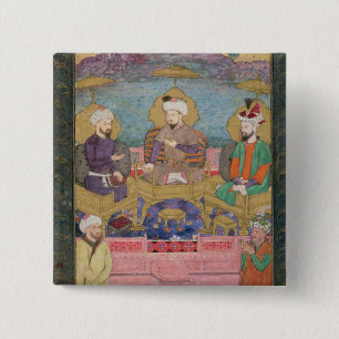 Timur (1336-1405), Babur (1483-1530, r.1526-30) an 2 Inch Square Button