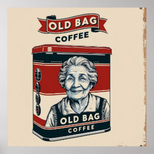 Tin Advertising Sign For Old Bag Coffee