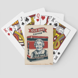 Tin Advertising Sign For Old Bag Coffee Playing Cards