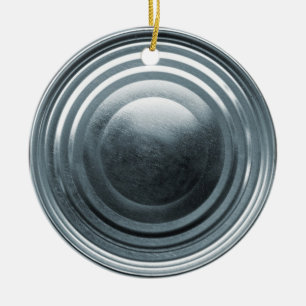 Tin Can Lid Ceramic Ornament
