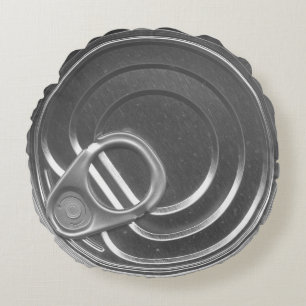 Tin Can Lid Grey Coussin Humour