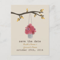 Tin Can Of Red Flowers Fall Wedding Save The Date