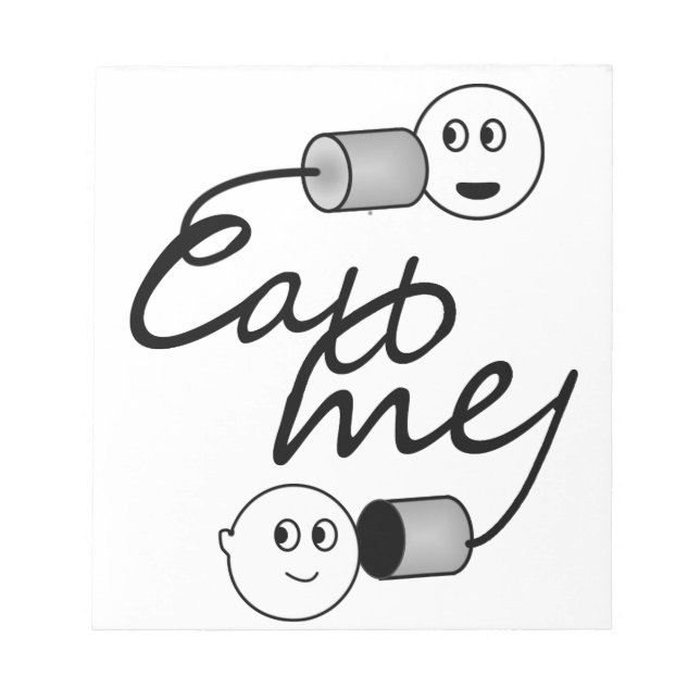Tin Can Phone Call Me Notepad (Front)
